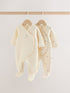 White Sheep Quilted 1 Tog Sleepsuits 2 Pack