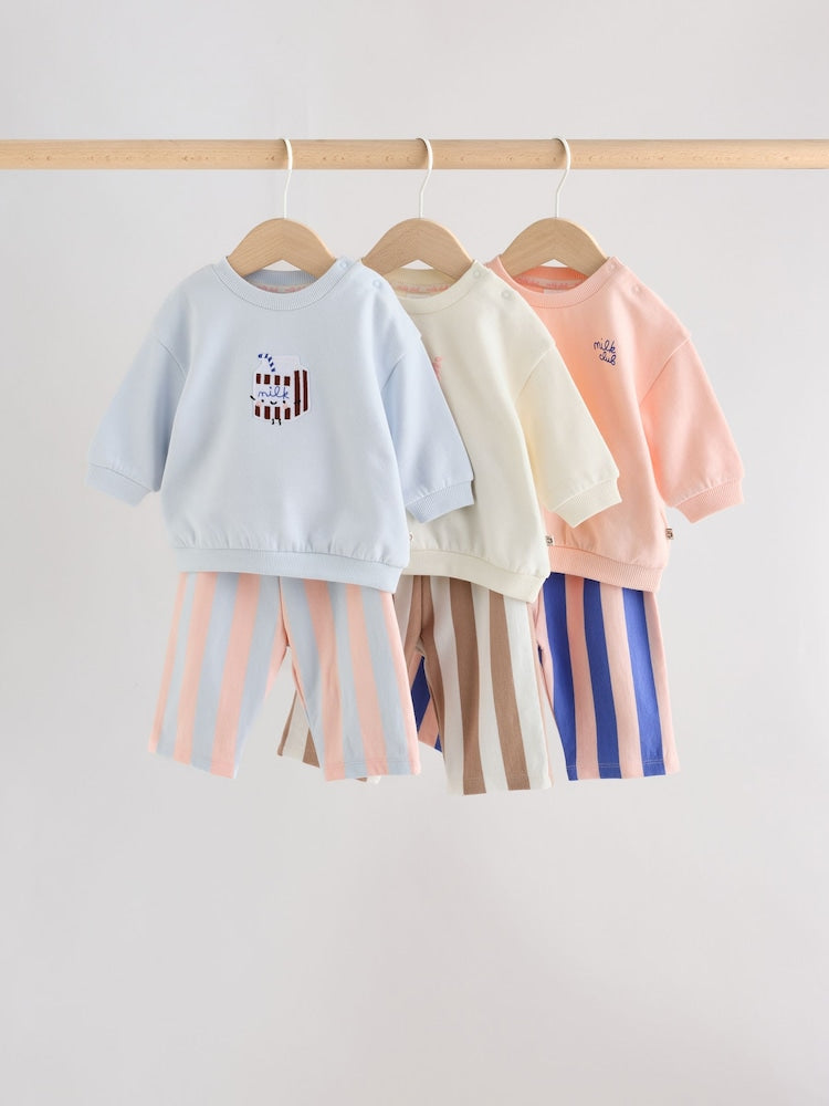 Blue Milk Club Sweat Top And Joggers Set 3 Pack (0mths-2yrs) - Blue Milk Club / 12 - 18 Months (80 - 86cm)