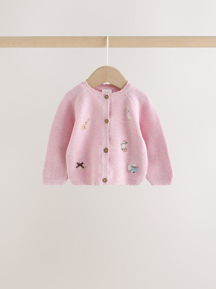 Pink Embroidered Character