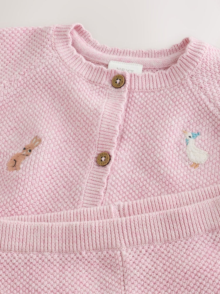 Pink Embroidered Character
