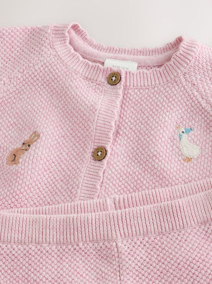 Pink Embroidered Character