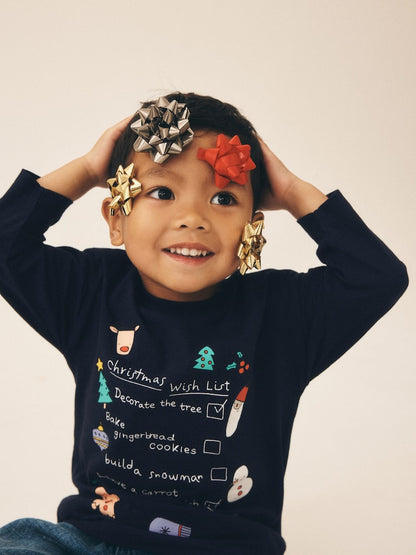 Navy Christmas Wish List Long Sleeve Christmas