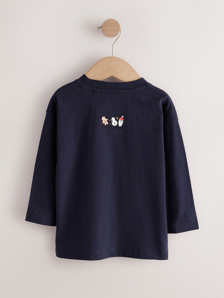 Navy Christmas Wish List Long Sleeve Christmas