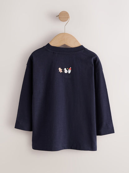 Navy Christmas Wish List Long Sleeve Christmas