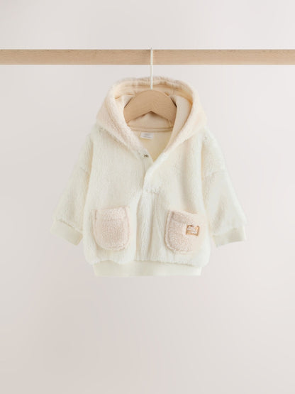 Cream Fleece Hooded Top and Joggers Baby Set (0mths-2yrs)