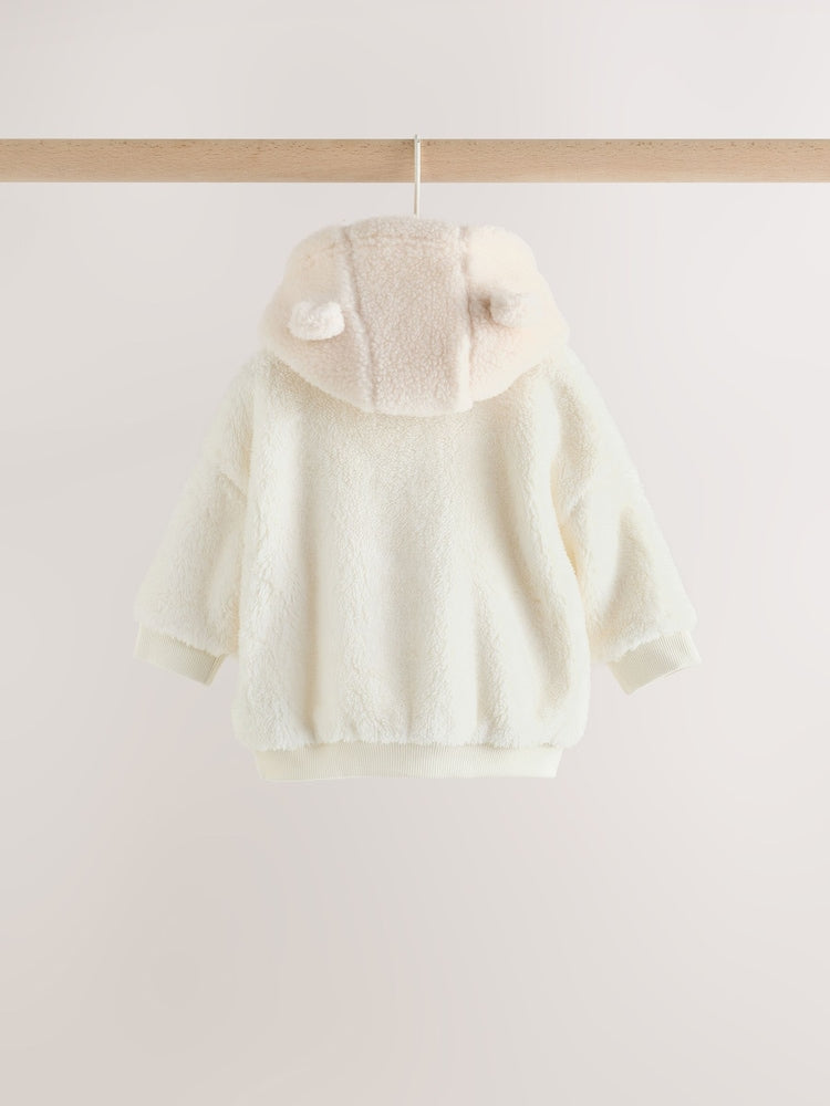 Cream Fleece Hooded Top and Joggers Baby Set (0mths-2yrs)