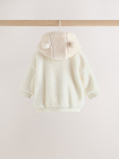 Cream Fleece Hooded Top and Joggers Baby Set (0mths-2yrs)