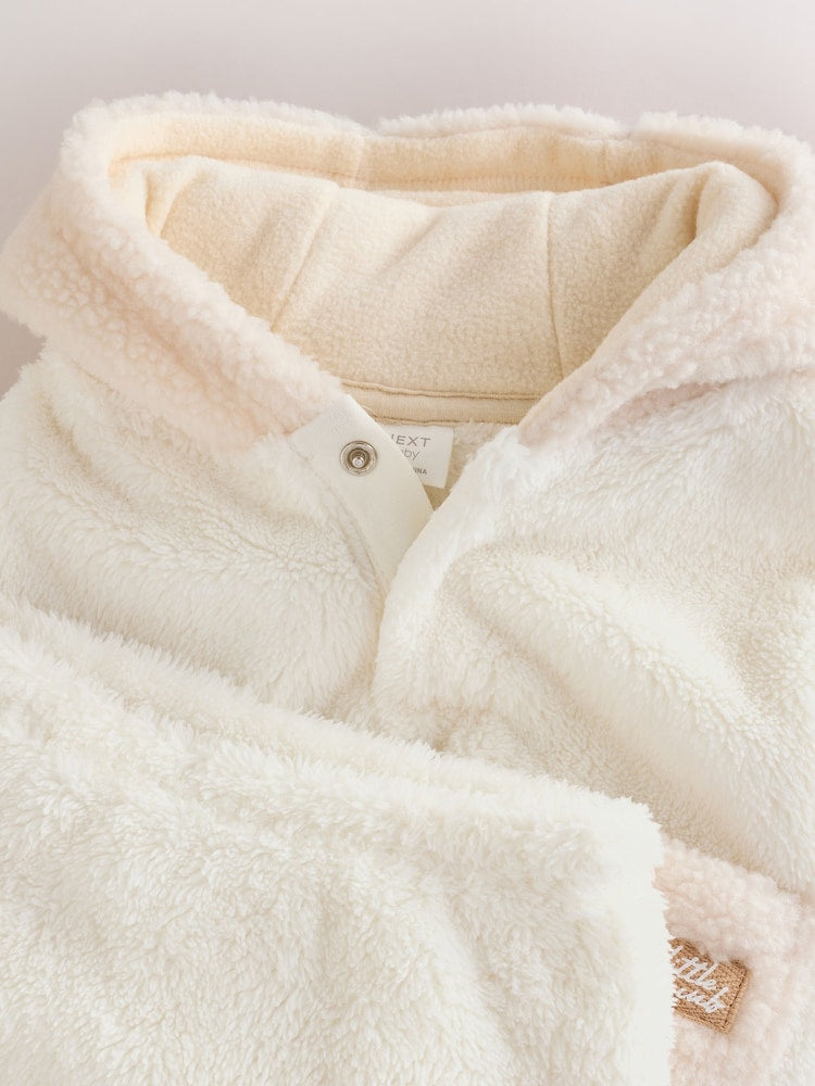 Cream Fleece Hooded Top and Joggers Baby Set (0mths-2yrs)