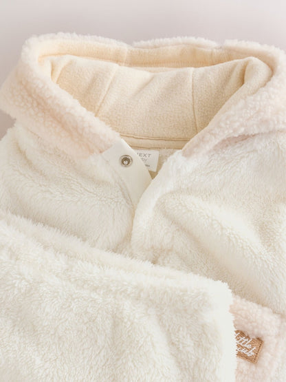Cream Fleece Hooded Top and Joggers Baby Set (0mths-2yrs)