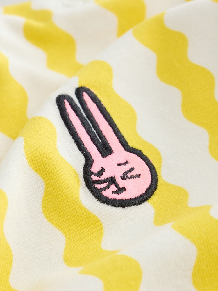 Back Printed Button Through Baby Rompers 3 Pack