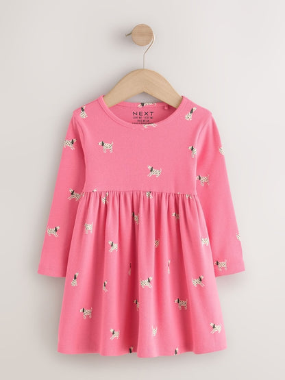 Pink Dog Long Sleeve Ribbed