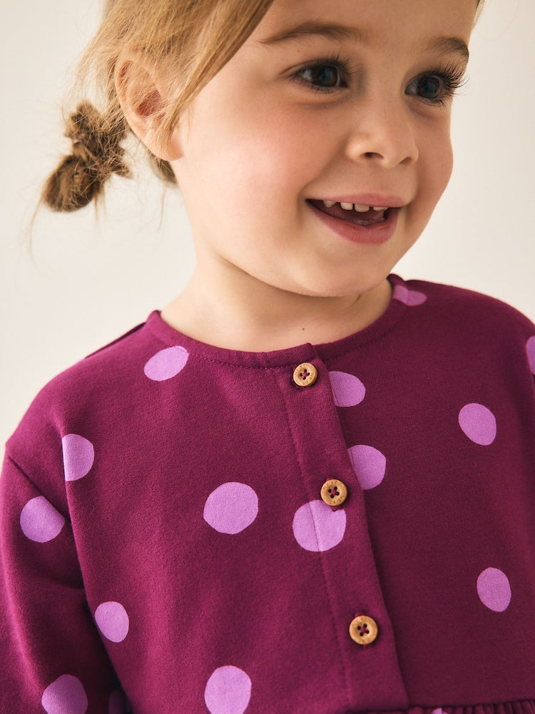 Berry Pink Long Sleeve Dress (3mths-7yrs)