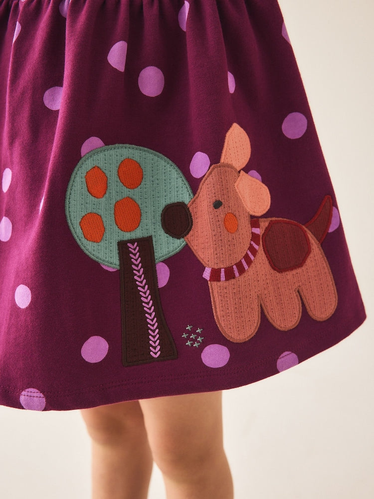 Berry Pink Long Sleeve Dress (3mths-7yrs)