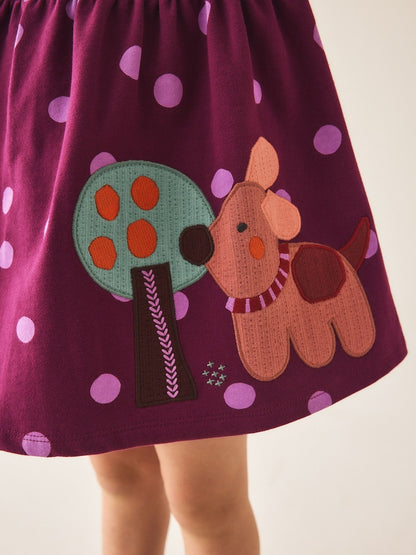 Berry Pink Long Sleeve Dress (3mths-7yrs)
