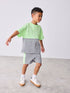 Baker by Ted Baker Green/Grey Colourblock T-Shirt and Shorts Set