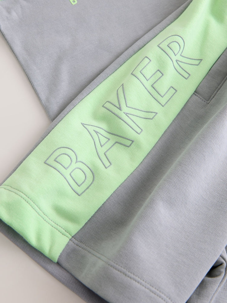 Baker by Ted Baker Green/Grey Colourblock T-Shirt and Shorts Set