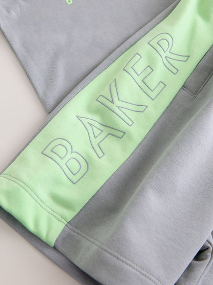 Baker by Ted Baker Green/Grey Colourblock T-Shirt and Shorts Set