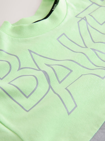 Baker by Ted Baker Green/Grey Colourblock T-Shirt and Shorts Set