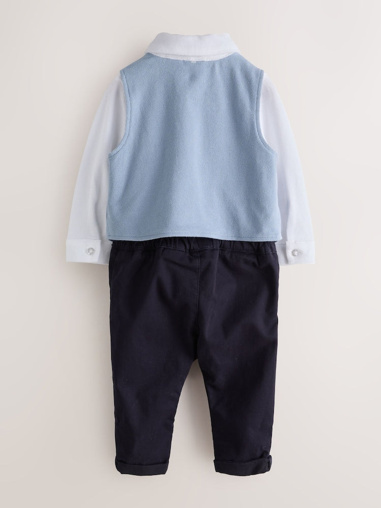 Baker by Ted Baker Blue Smart Mockable Waistcoat