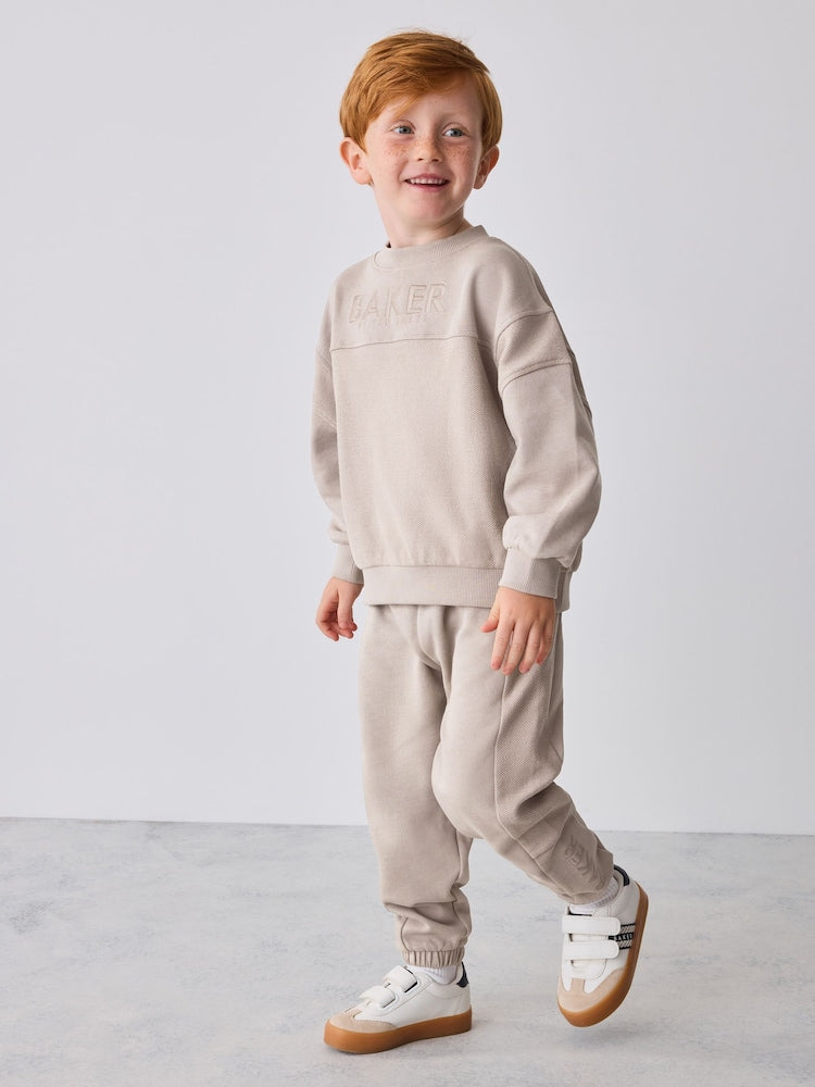 Baker by Ted Baker Stone Textured Sweatshirt and Joggers Set