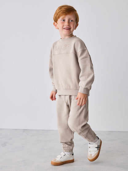 Baker by Ted Baker Stone Textured Sweatshirt and Joggers Set
