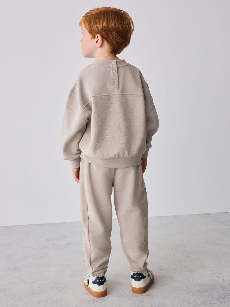 Baker by Ted Baker Stone Textured Sweatshirt and Joggers Set
