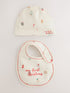 White/Red My First Christmas Baby Hat & Bib Set (0-12mths) - White/Red My First / Up To 3 Months (50 - 62cm)