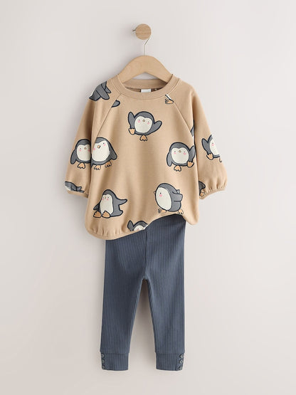 Neutral Sweatshirt and Leggings Set (3mths-7yrs)