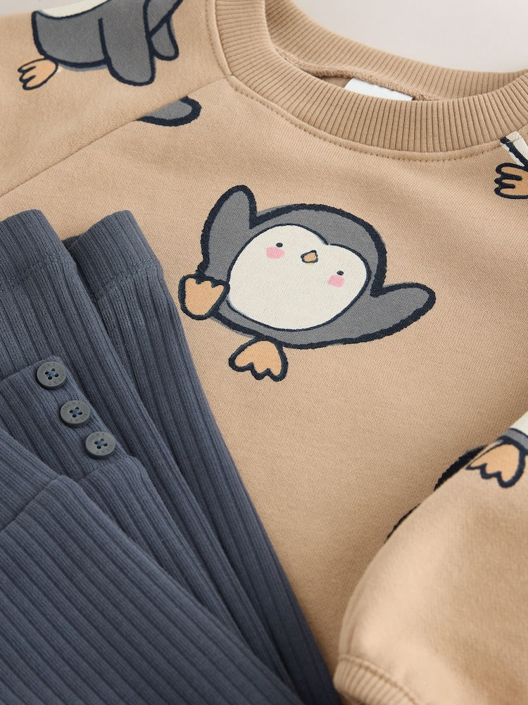 Neutral Sweatshirt and Leggings Set (3mths-7yrs)