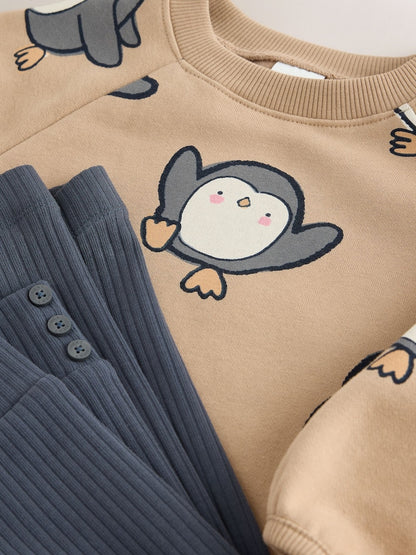 Neutral Sweatshirt and Leggings Set (3mths-7yrs)