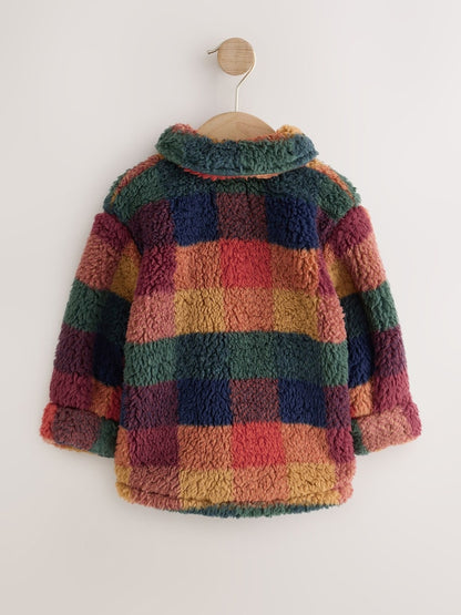 Multi Coloured Check Borg Fleece Shacket (3mths-7yrs)