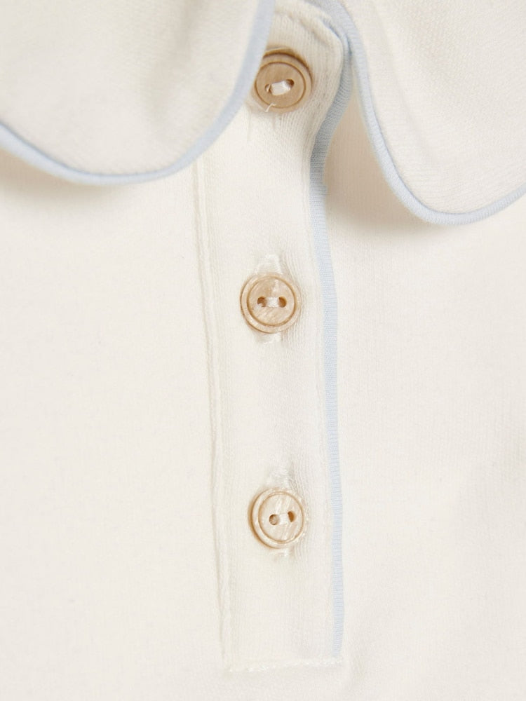 River Island Blue Long Sleeve Polo Shirt &amp; Dungarees Set