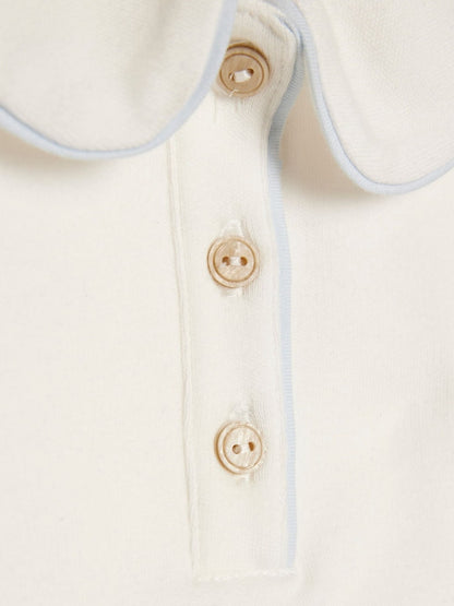River Island Blue Long Sleeve Polo Shirt &amp; Dungarees Set