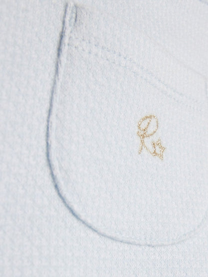 River Island Blue Long Sleeve Polo Shirt &amp; Dungarees Set