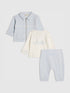River Island Blue Jacquard Shacket & Joggers Set 3 Piece