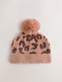 Animal Print Pom Beanie Hat (3mths-16yrs) - Animal Print / 11 - 13 Years (146 - 158cm)