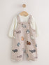Grey Winter Character Jersey Dungaree and Bodysuit Baby Set (0mths-2yrs) - Grey Winter Character / 12 - 18 Months (80 - 86cm)