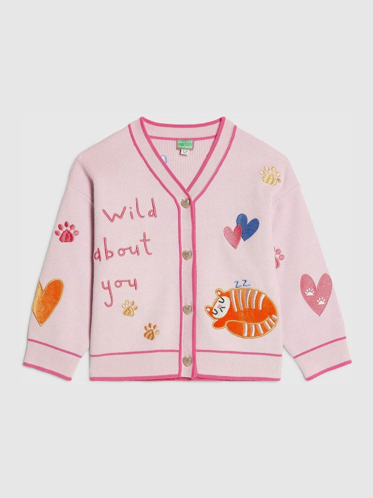 River Island Pink Abbie Rosie Cardigan - Size 12-18 Months (80-86cm)