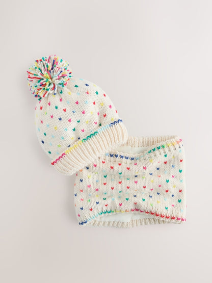 Neppy Rainbow Beanie and Snood Set (1-16yrs) - Size 1-2 Years (80-92cm) - Neppy Rainbow