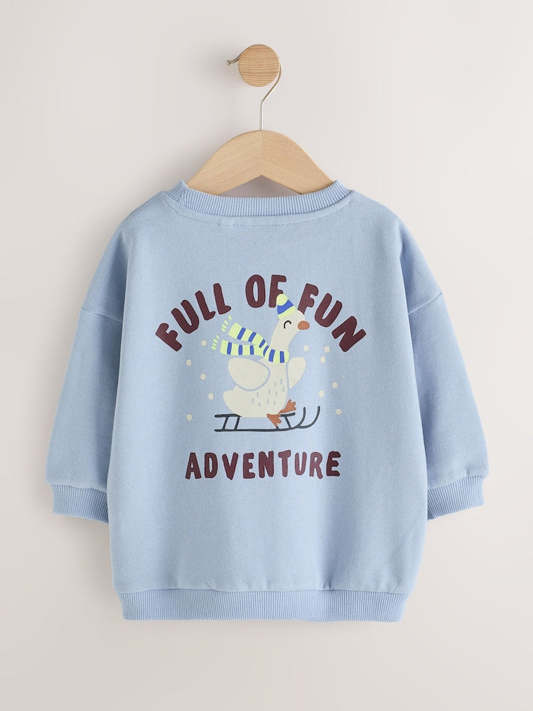 Blue Goose Printed Crew Neck Sweat Top (3mths-7yrs)