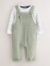 Baker by Ted Baker Green 2 Piece Dungaree and Stripe T-Shirts Set - Green / Up To 3 Months (50 - 62cm)