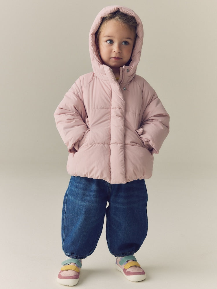 Light Pink Shower Resistant Padded Coat (6mths-7yrs) - Light Pink / 12 - 18 Months (80 - 86cm)
