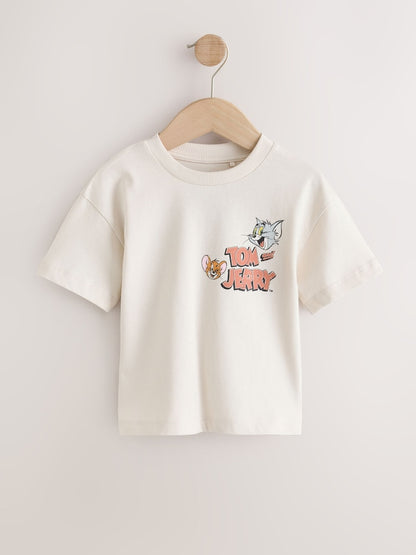 Ecru Tom and Jerry T-Shirt (3mths-8yrs) - Size 3-6 Months (62-68cm) - Ecru