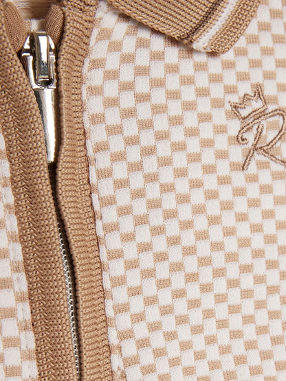 River Island Brown Jacquard Polo &amp; Joggers Set