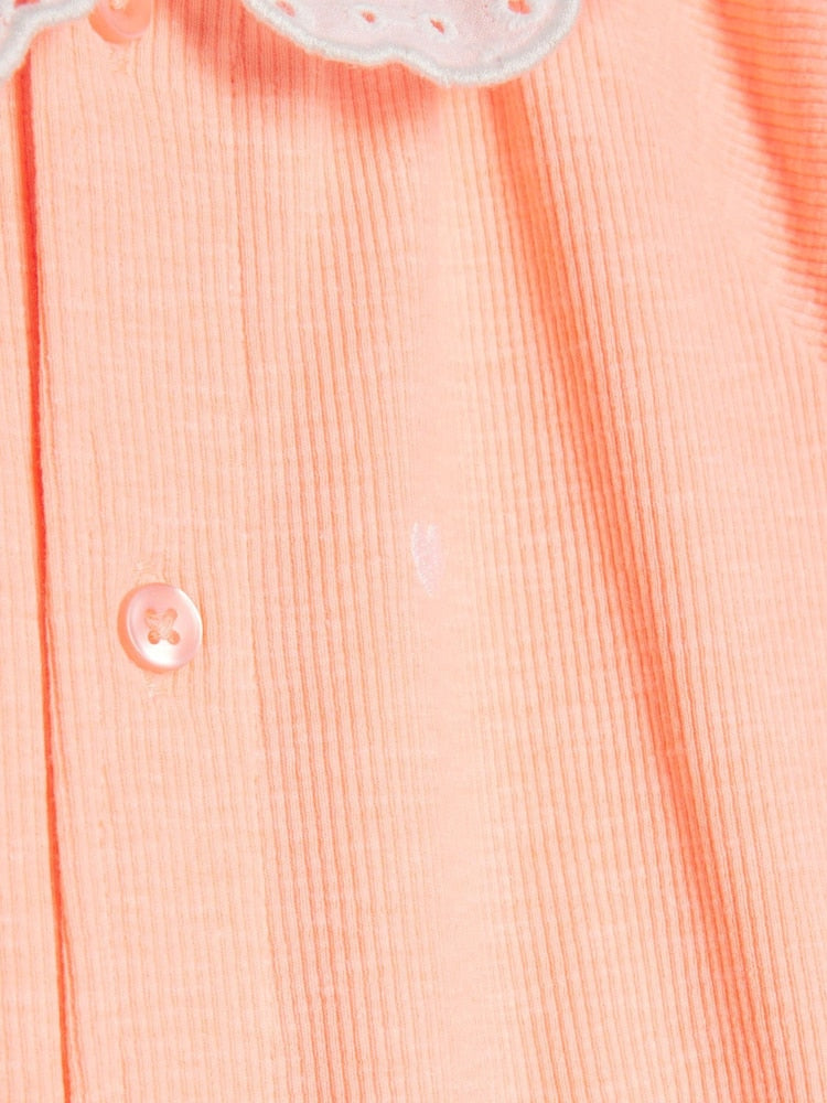 River Island Coral Pink Heart Print Collared Romper