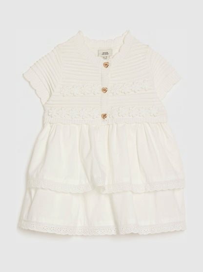 River Island White Knitted Broidery Dress