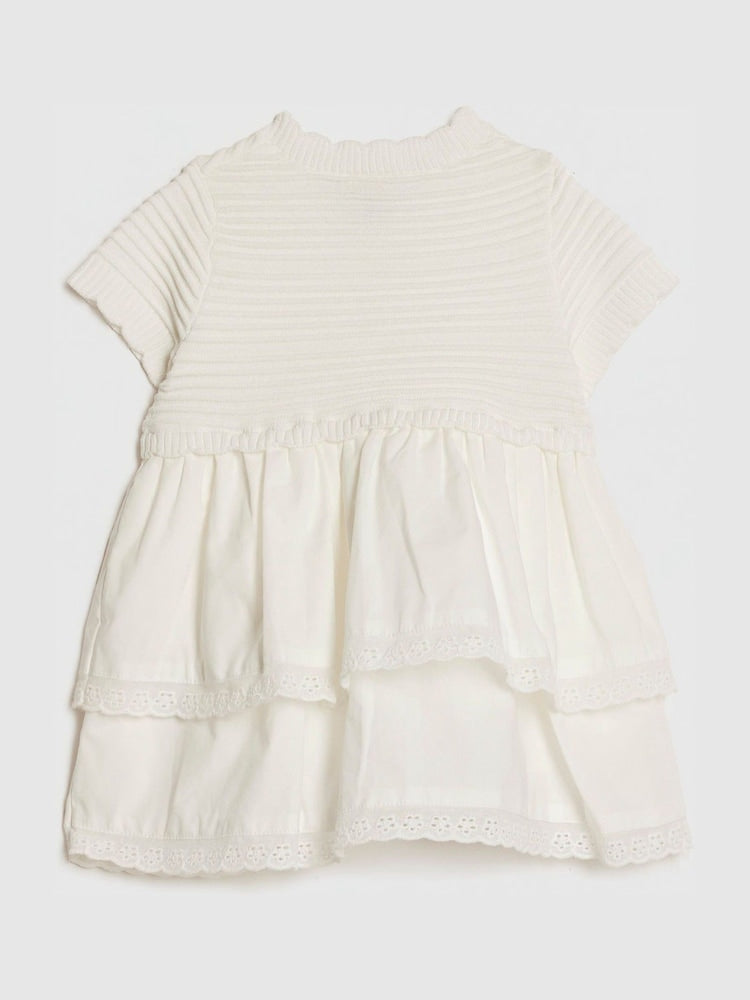 River Island White Knitted Broidery Dress