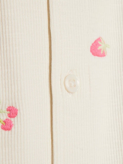River Island Cream Strawberry Print Collared Romper