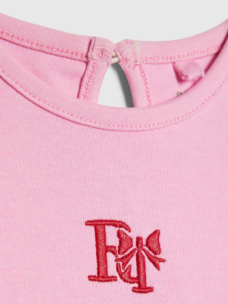 River Island Pink Frill Bodysuit &amp; Gingham Leggings Set