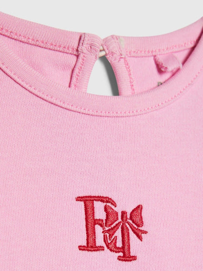 River Island Pink Frill Bodysuit &amp; Gingham Leggings Set